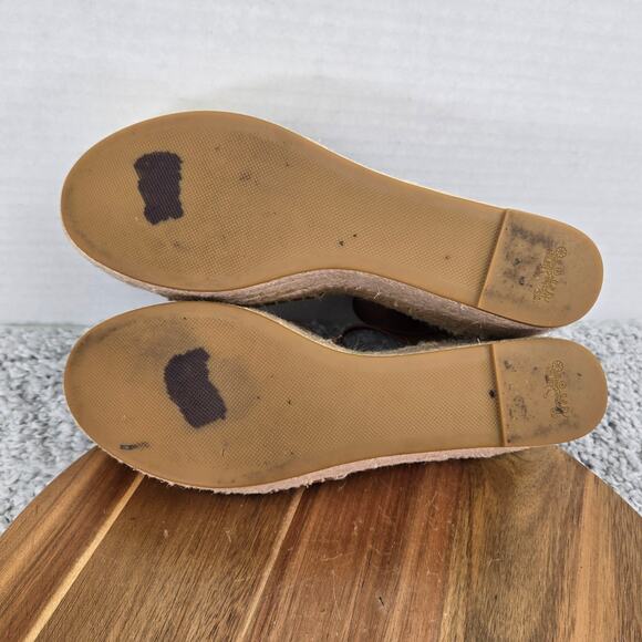 Coach Primrose Brown Leather Double Ankle Strap Platform Espadrille Wedge Sandal - Picture 10 of 16